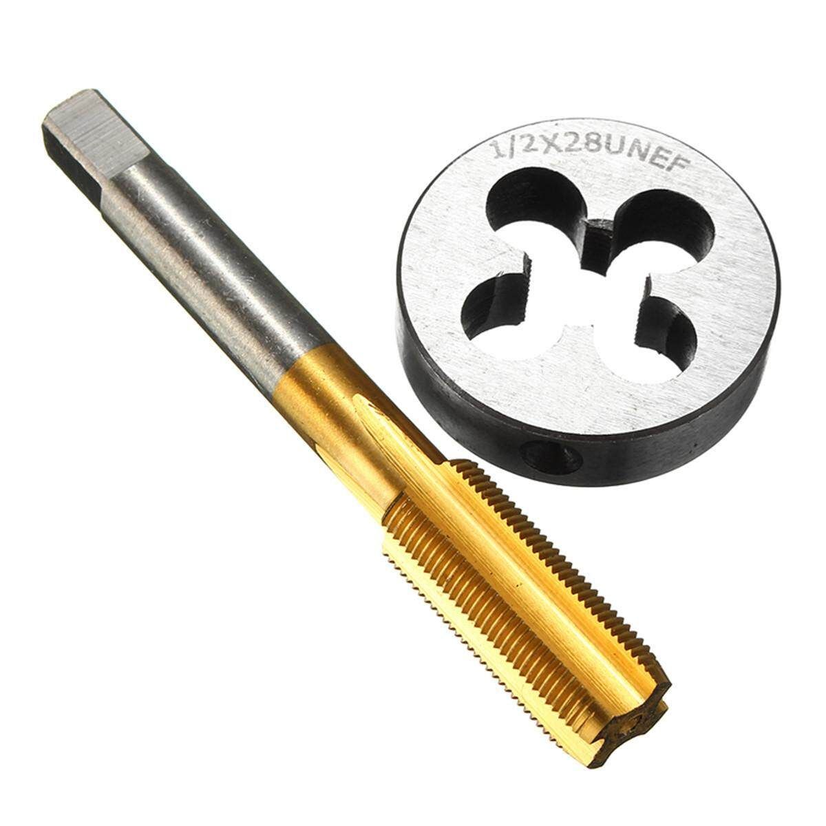 1/2Inch-28 Tap & Die Set Gold Titanium Coated Right Hand Thread Hand Tool