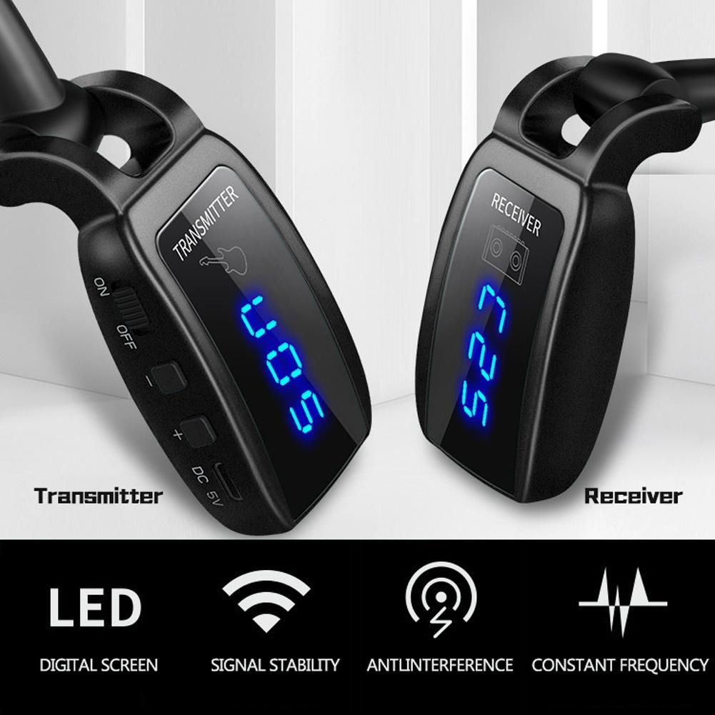 Wireless Guitar System Rechargeable Guitar Transmitter Receiver Set Electric Guitar Bass Pick Up