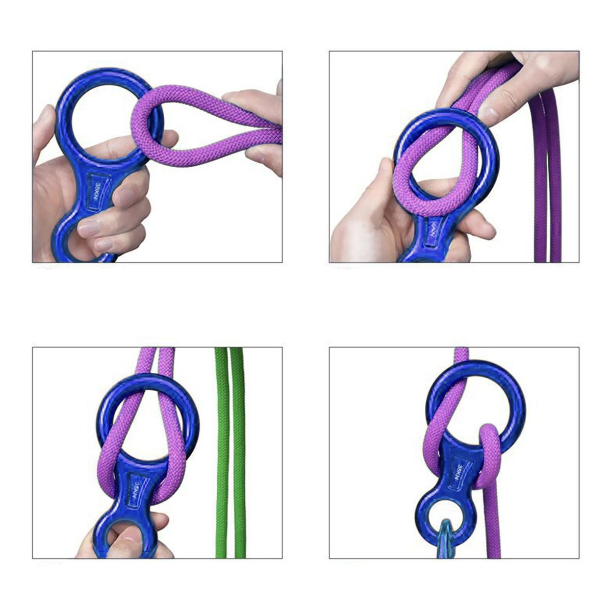 Figure 8 Safety Rope Descender Rappel Ring Caving Rappelling   Blue