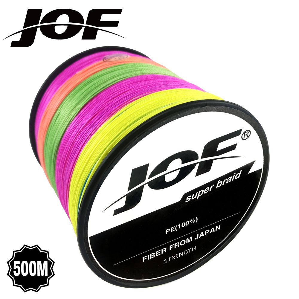 4 Green/Black/Orange/Yellow Original 500M Color JOF-BRAID Braidedmonofilament10-80lb