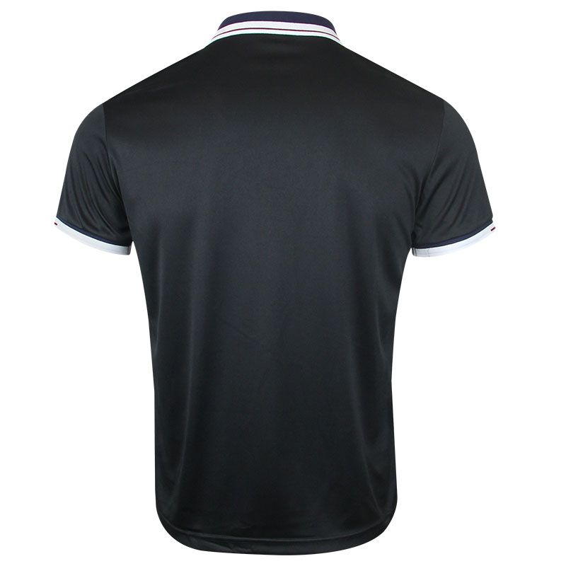 Men's Cotton Casual Short Sleeved Round Neck T-shirt Polo Shirt - Black