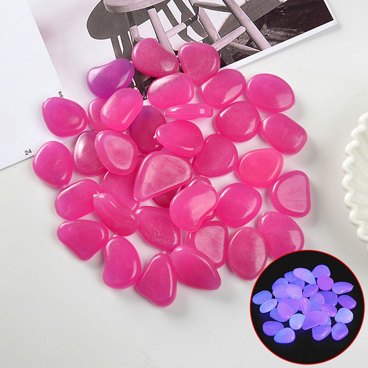 200Pcs Gravel Rocks   Flower Pots Color Stones Dark Purple