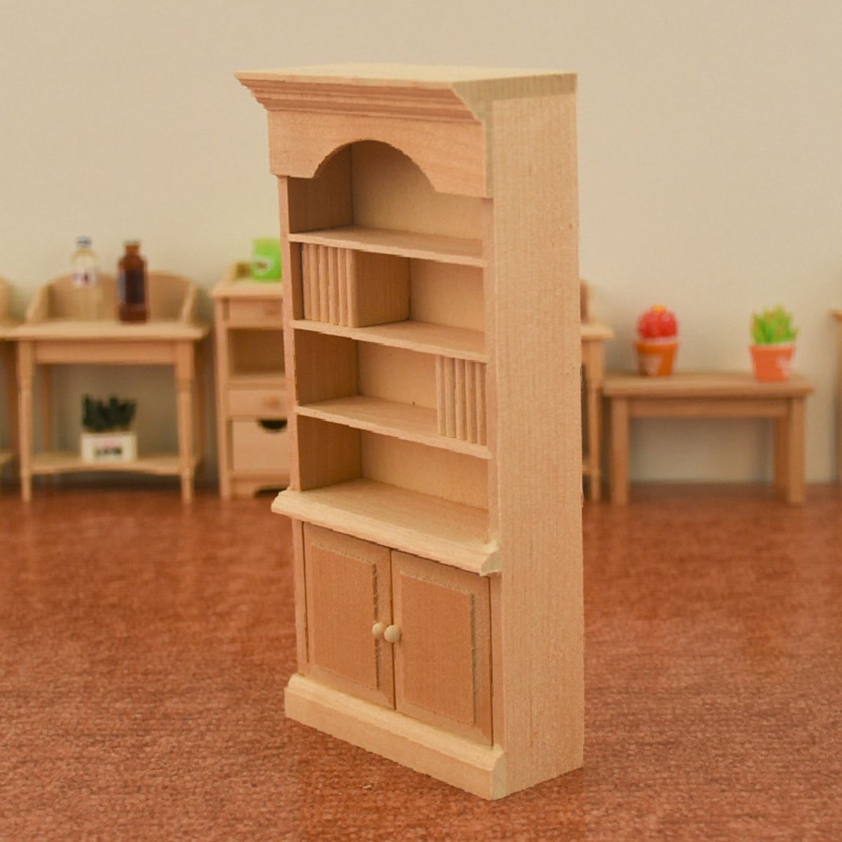 1/12 Dollhouse Miniature Wooden Bookshelf For Dollhouse