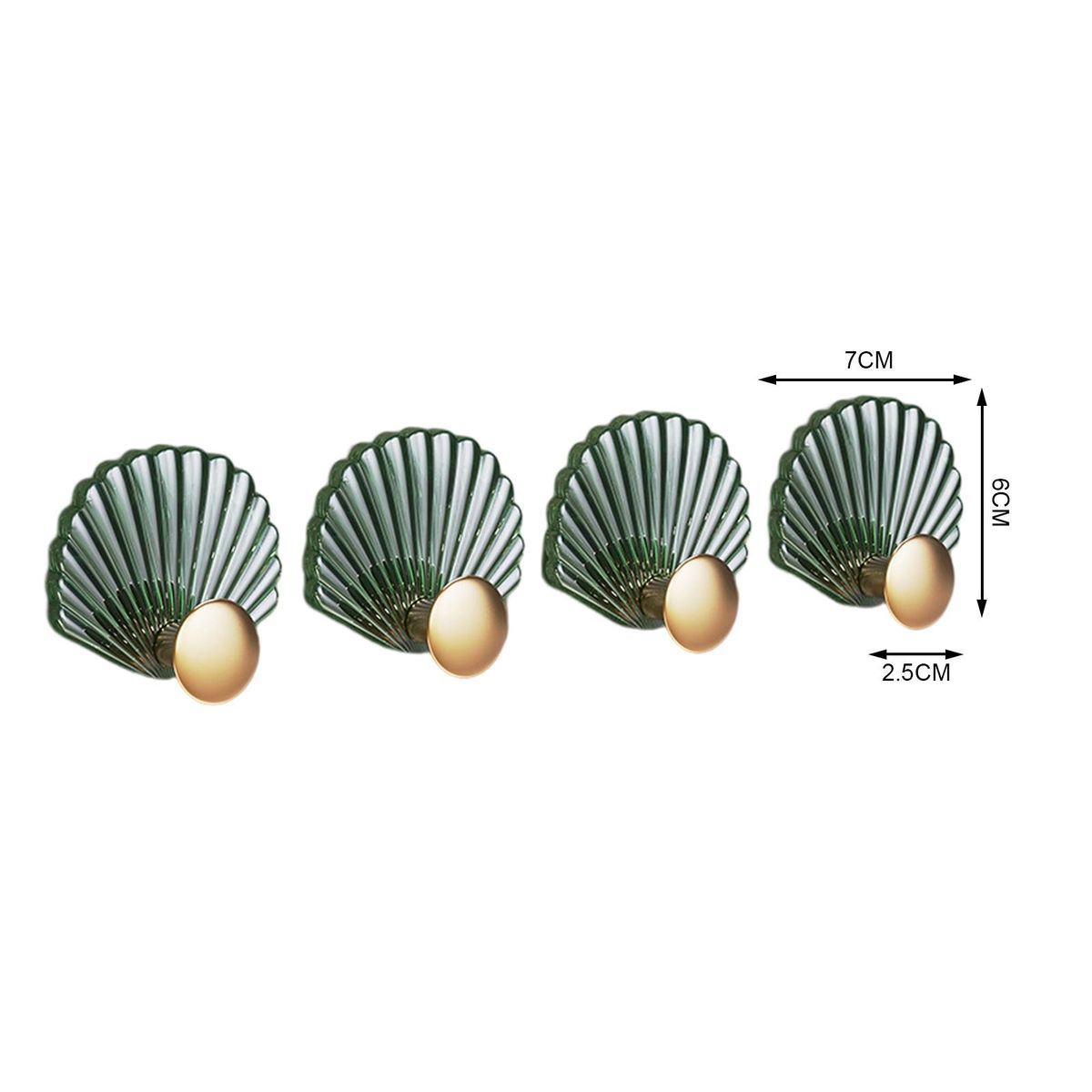 4Pcs Sticky Hooks Self Adhesive Wall Hooks Green