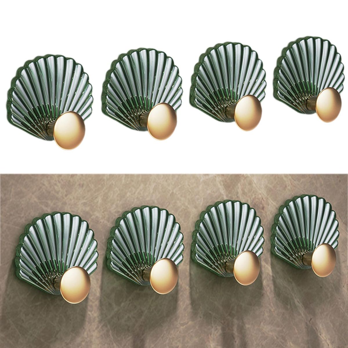 4Pcs Sticky Hooks Self Adhesive Wall Hooks Green
