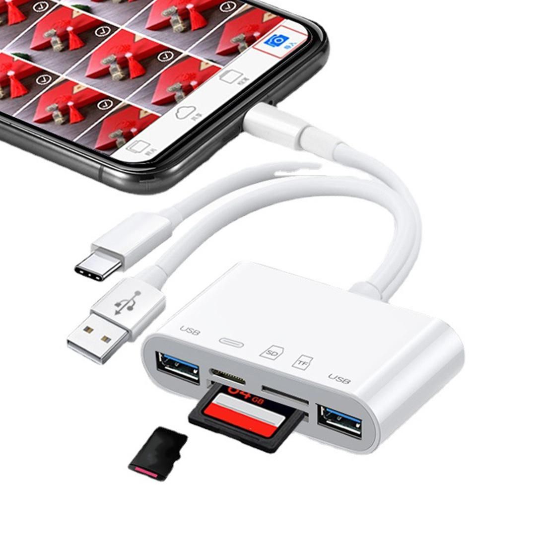 OTG USB Camera Multimemory Adapter for Micro-SD TF Card Reader Kit for iPhone iPad for Apple 13 Converter
