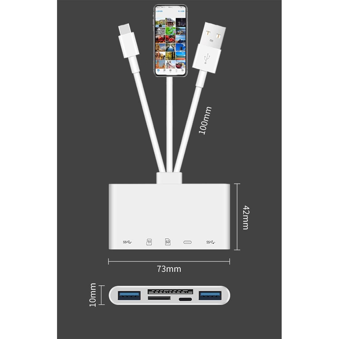 OTG USB Camera Multimemory Adapter for Micro-SD TF Card Reader Kit for iPhone iPad for Apple 13 Converter