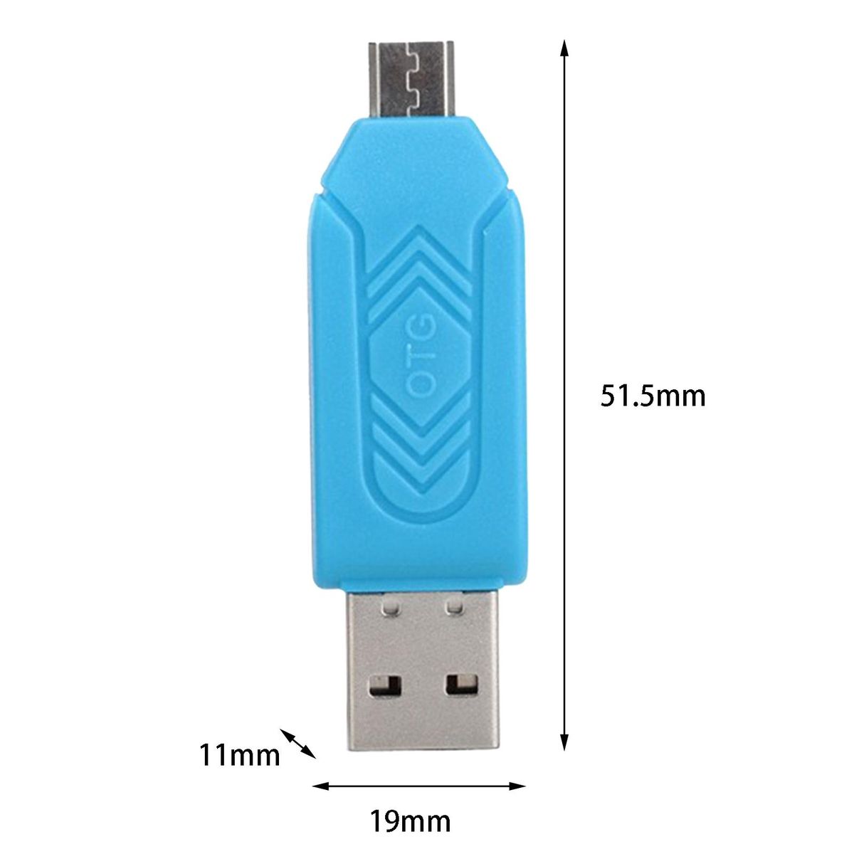 Storage Card Reader USB 2.0 TF SD-Card Smart Card Reader Adapter Blue