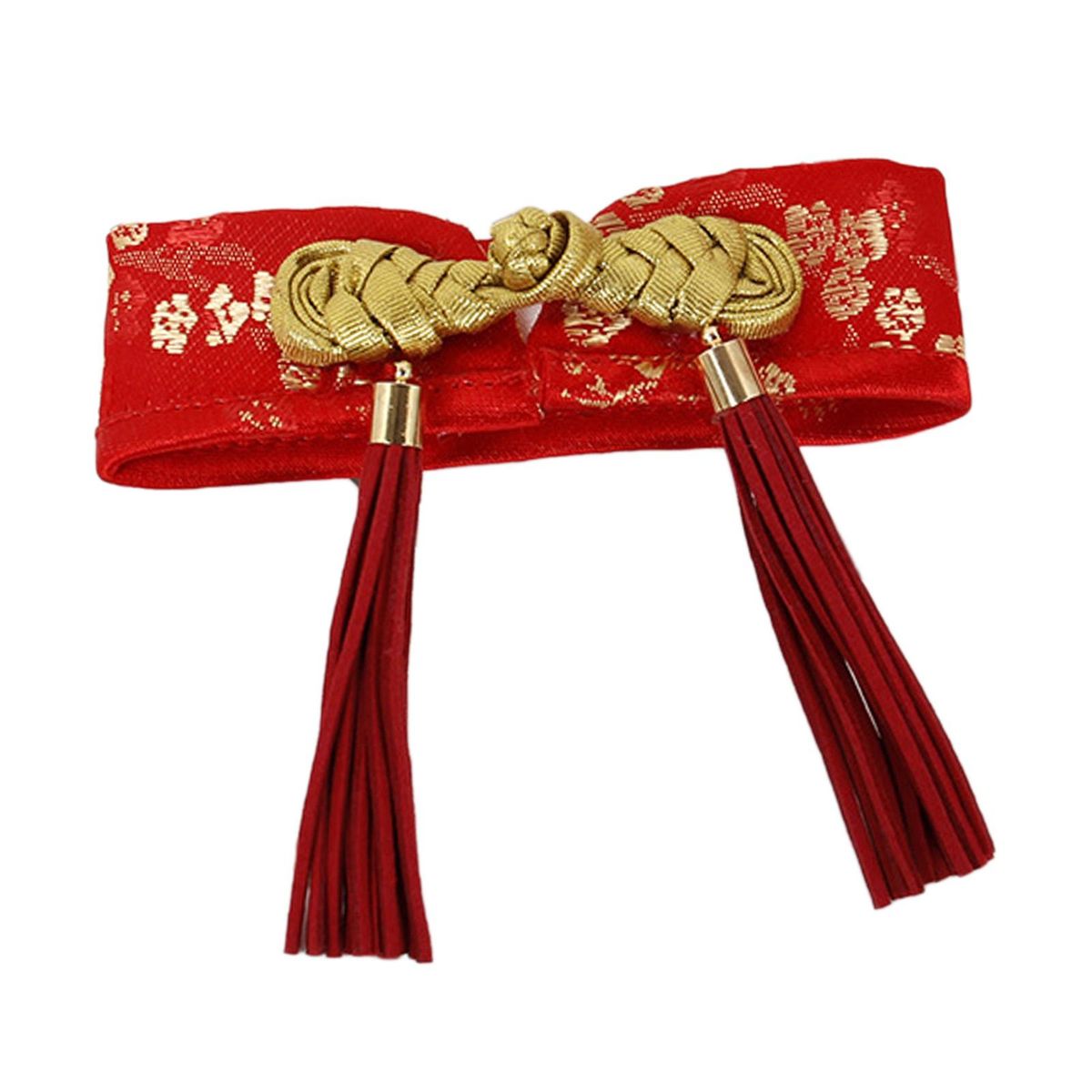 Cute Pet Collar Cat Bow Tie Chinese Tang Puppy Clothing Party Red