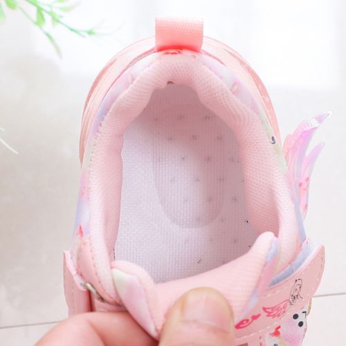 Kids LED Light-up Shoes Girls Velcro Sneakers (Pink)