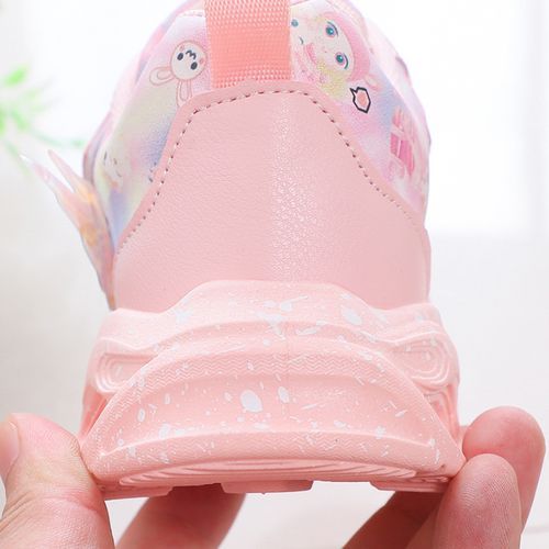 Kids LED Light-up Shoes Girls Velcro Sneakers (Pink)