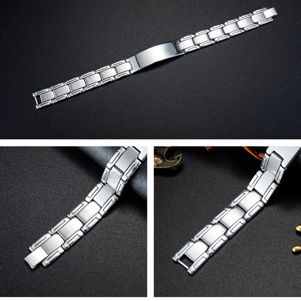 Smooth Men's Stainless Steel Hand Jewelry Bracelet Adjustable Watch Type Chain