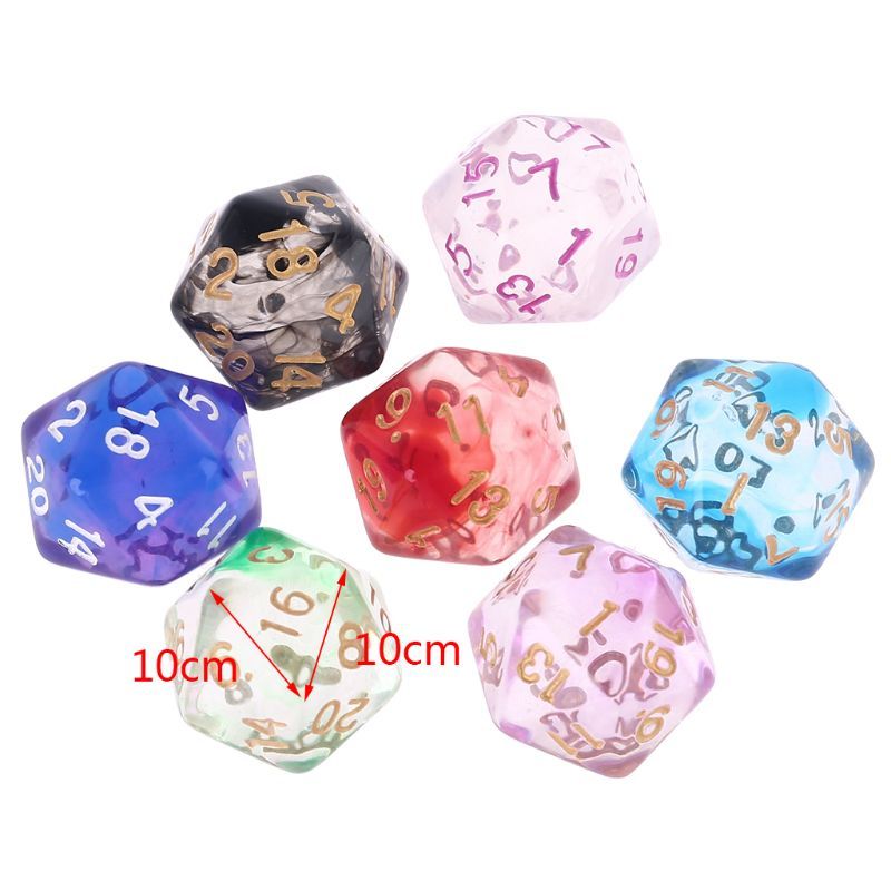 7pcs D20 Polyhedral 20 Sided Dice Numbers Dials Table Board