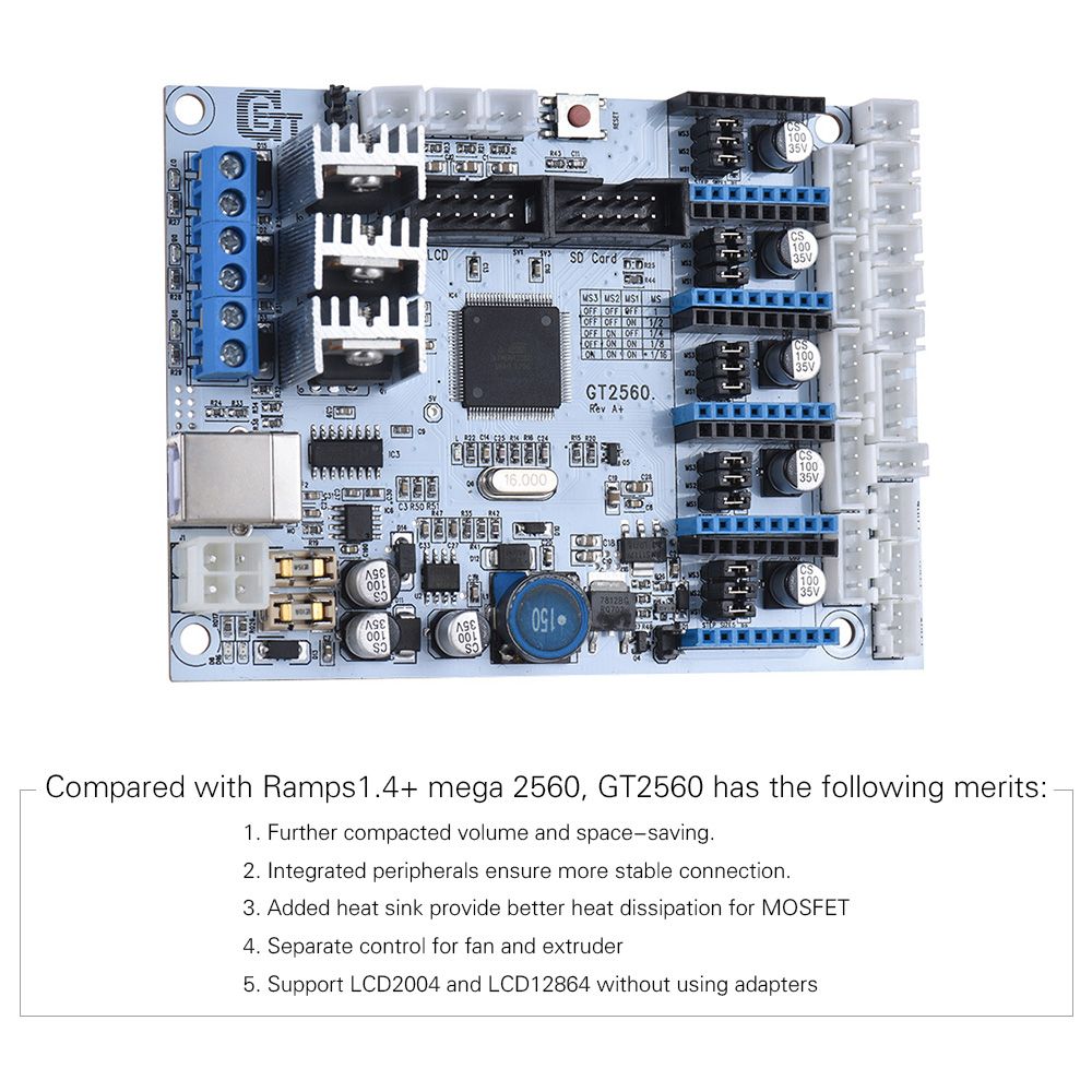 GT2560 3D Printer Controller Board Substitute Mega
