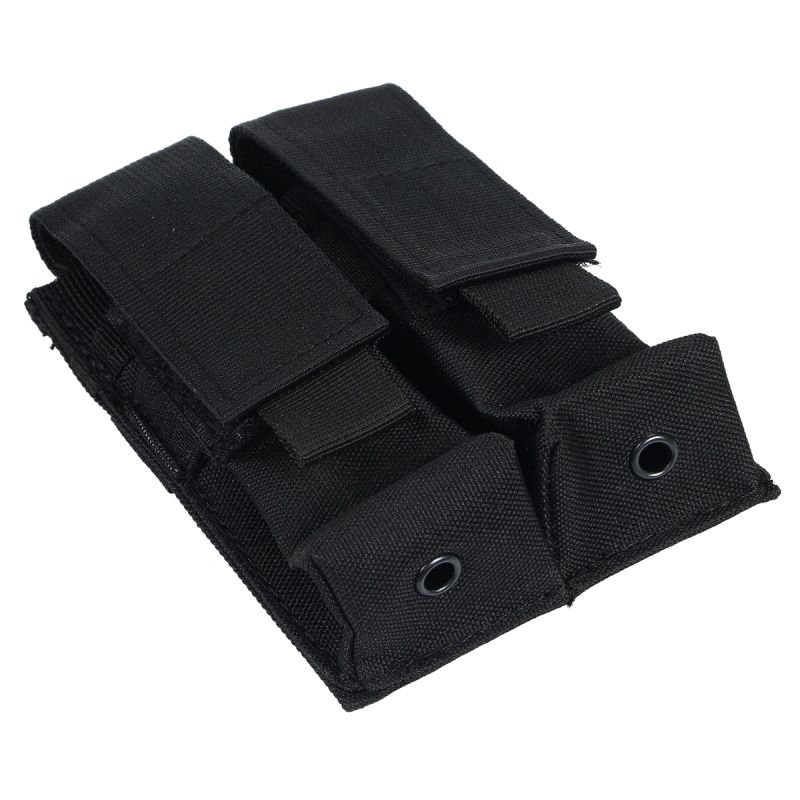 Abay 9mm  Double Molle Magazine Pouch Flashlight Holder Airsoft Gun Accessories Hunting Waist Belt Mag Bag SAB