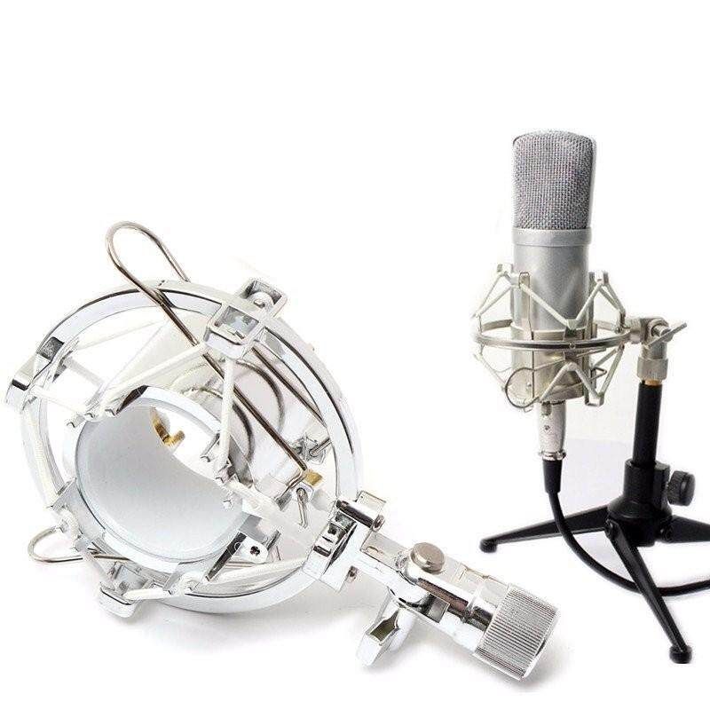 3PCS Microphone Shock Mount Cradle Holder Clip Stand For Recording Studio Silver
