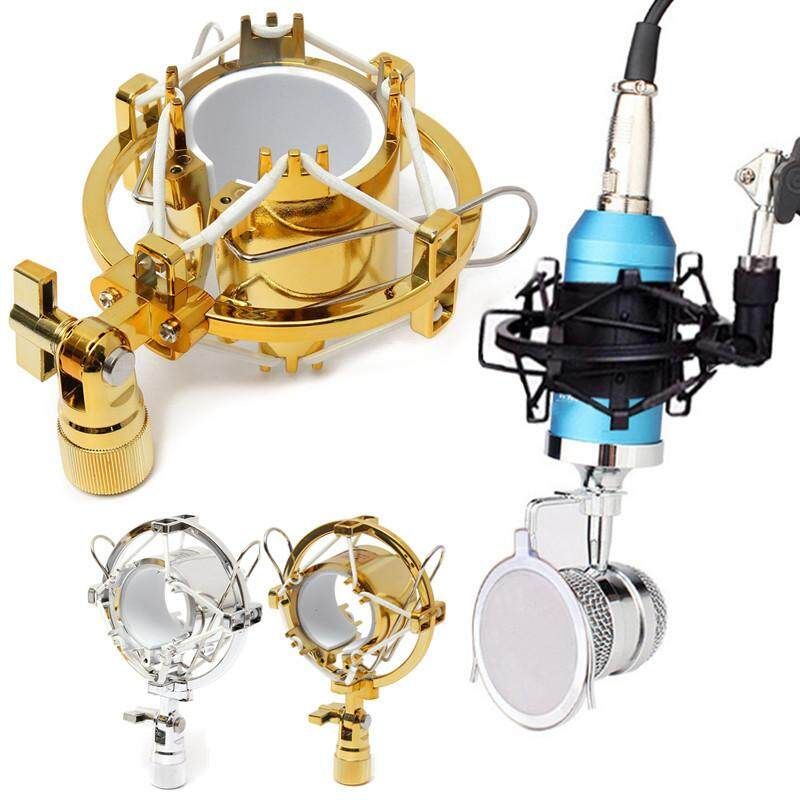 3PCS Microphone Shock Mount Cradle Holder Clip Stand For Recording Studio Silver