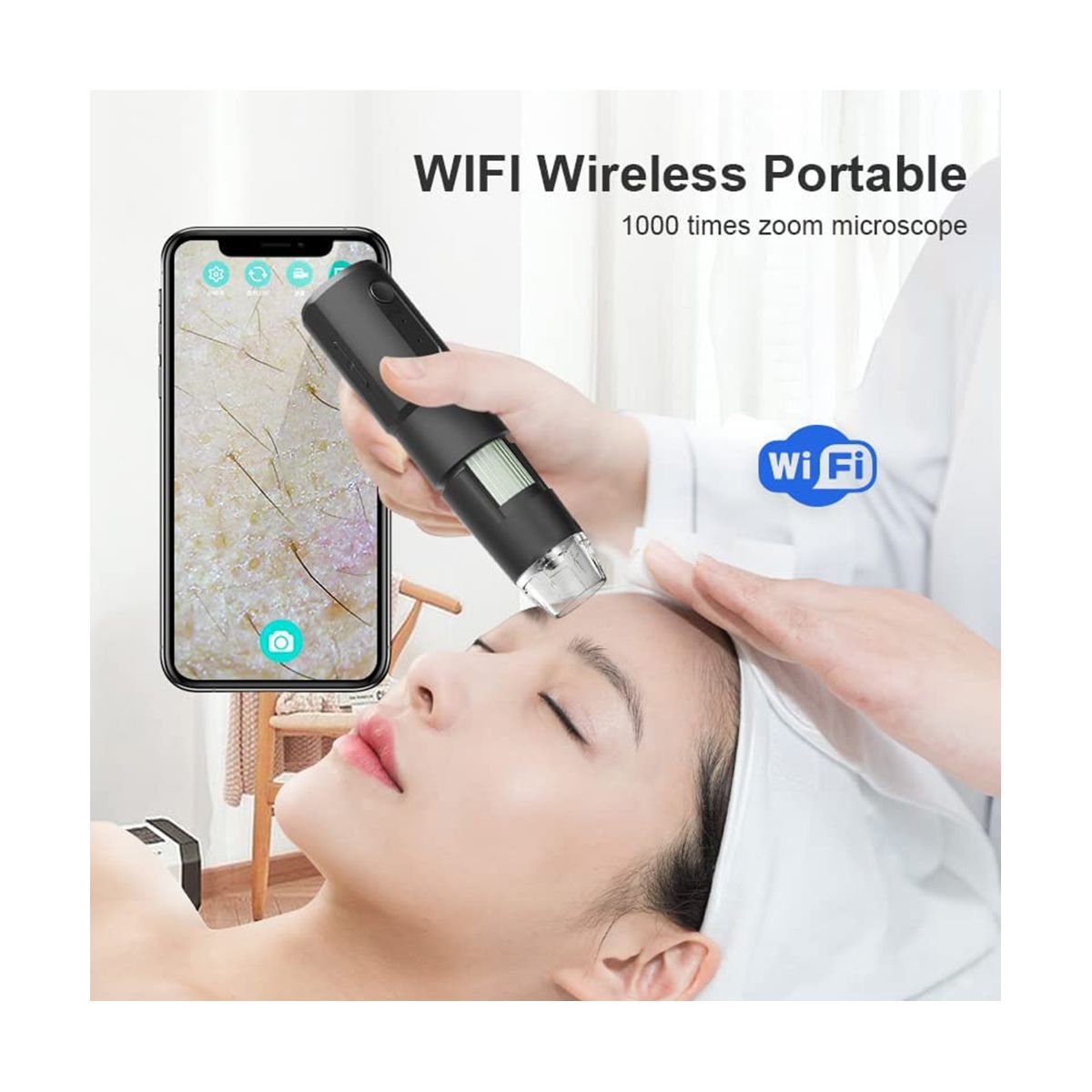 Wireless Digital Microscope Compatible with Laptop Windows Mobile Phone ComputerBlack
