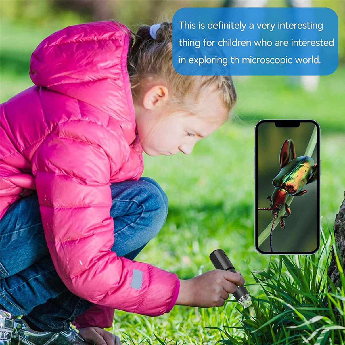 Wireless Digital Microscope Compatible with Laptop Windows Mobile Phone ComputerBlack