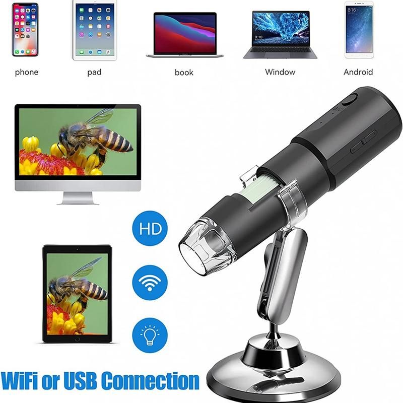 Wireless Digital Microscope Compatible with Laptop Windows Mobile Phone ComputerBlack
