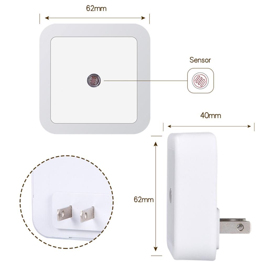 8PCS Plug-in LEDs Night Light with Auto Dusk to Dawn Sensors Lighting Control Nightlight for Bedroom Stairs Kitchen Hallway