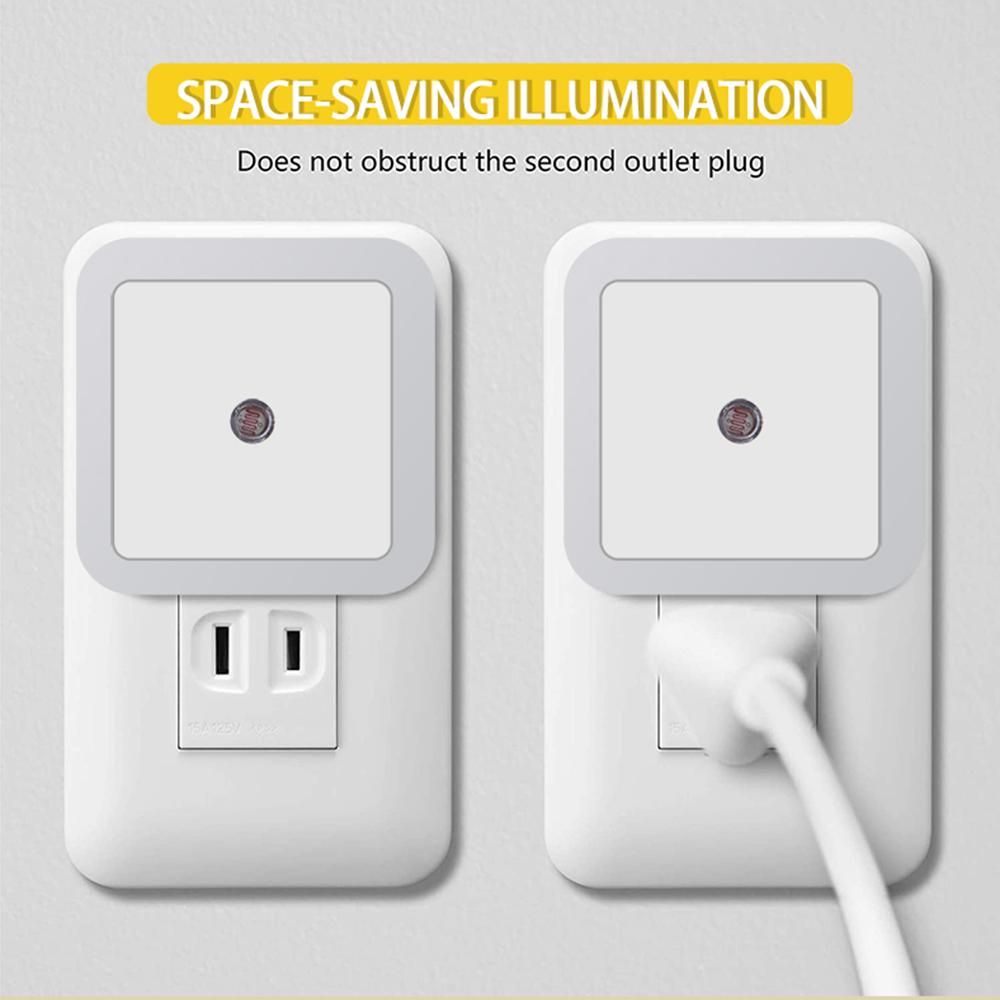 8PCS Plug-in LEDs Night Light with Auto Dusk to Dawn Sensors Lighting Control Nightlight for Bedroom Stairs Kitchen Hallway