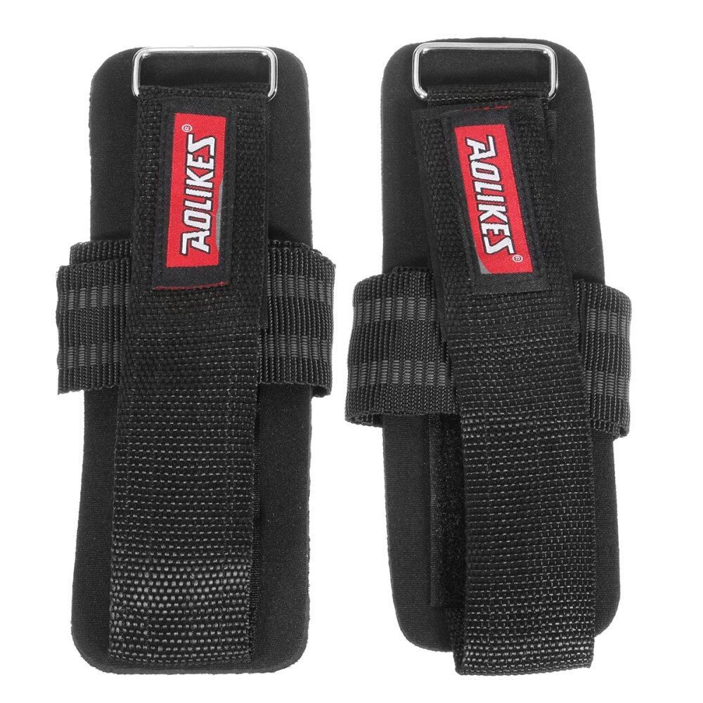 Weight Lifting Bar Grips Straps Wrist Gym Training Wraps Bangage Black (MY) Black