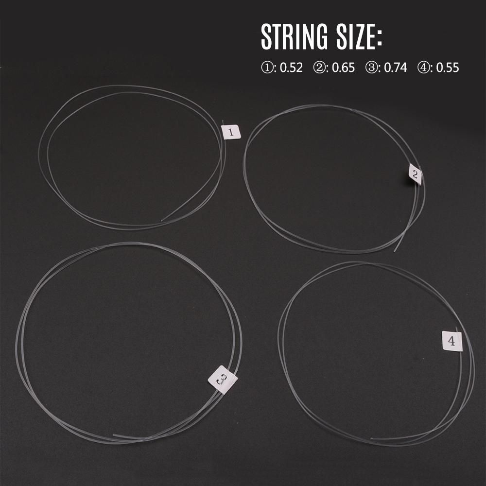 4pcs Ukelele Ukulele Uke String Carbon Fiber Material Transparent