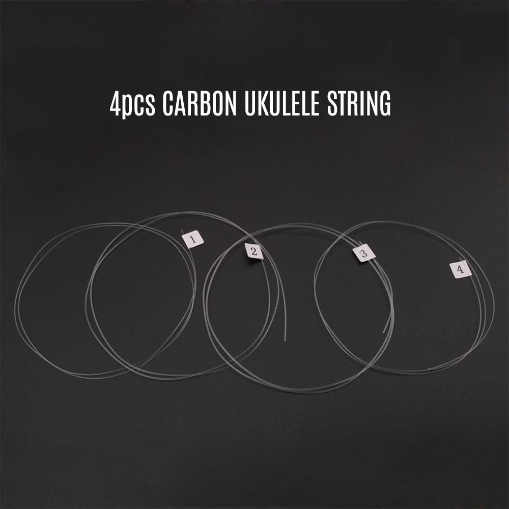 4pcs Ukelele Ukulele Uke String Carbon Fiber Material Transparent
