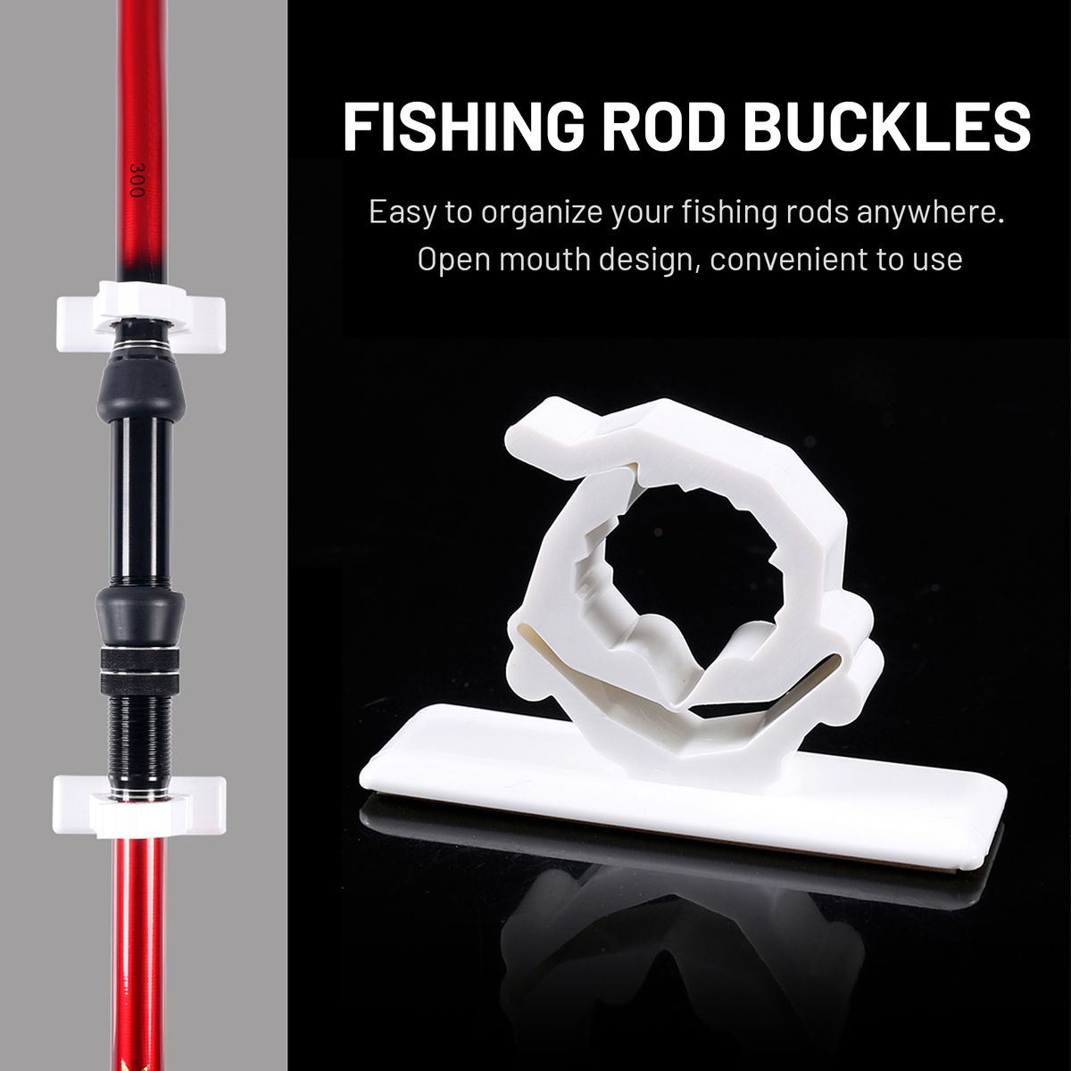 2pcs Wall Mounted Fishing Rod Holder Storage Clips Clamps