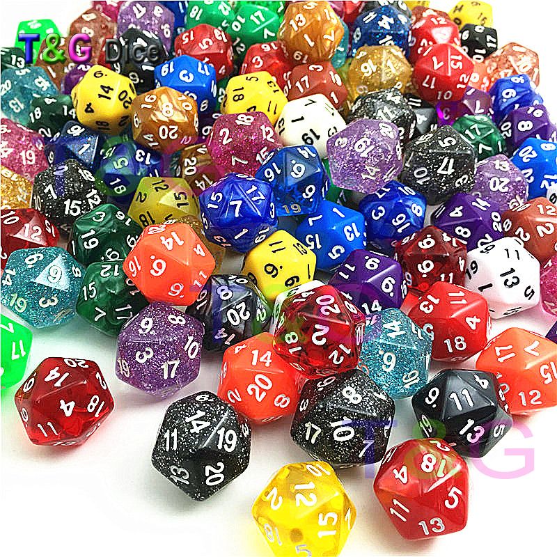 Complete Set Of 10 Twenty Side D20 Dice Extreme Stacking With Gerry For Role Playing Games