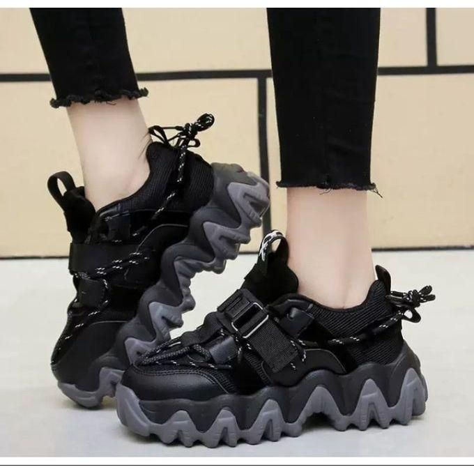 Unisex Cute Unique Sneakers- Black