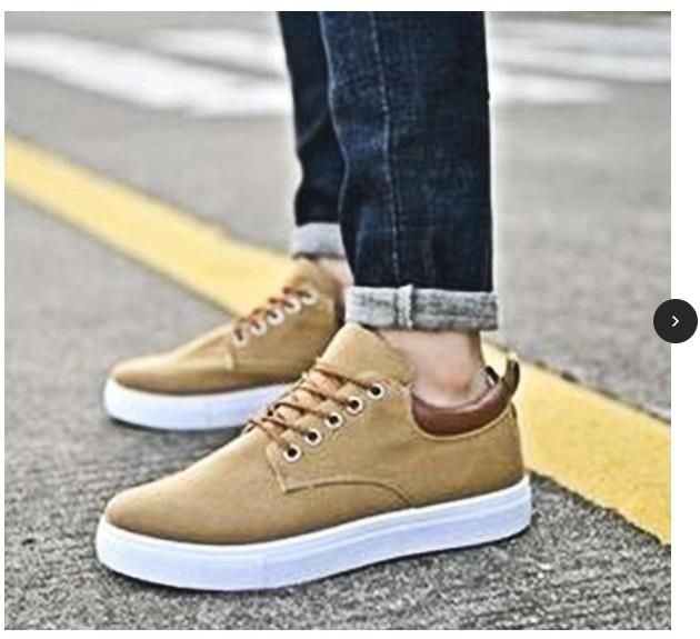 Solid Color Men's Breathable Lace-up Canvas Sneakers - Khaki