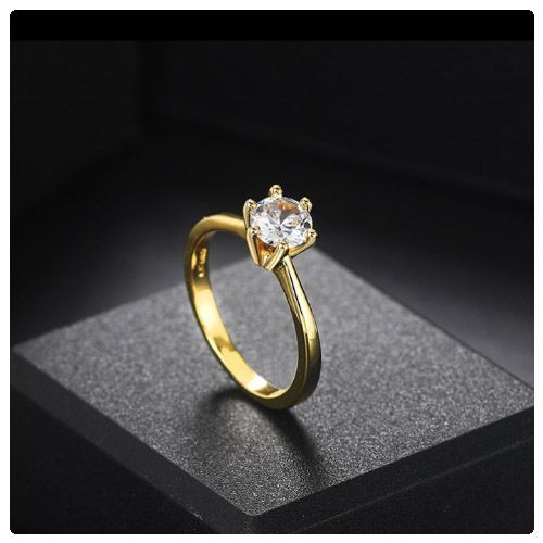3pc. 8mm Width Stainless Steel Gold Tone Alloy Engagement Wedding Ring Set