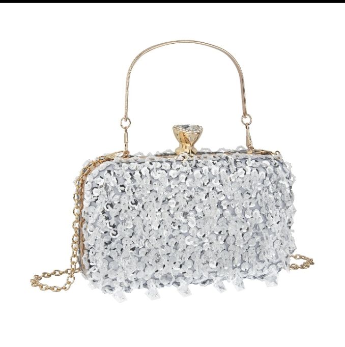 Quality Bridal Stones Decorated Sparkling Clutch Purse