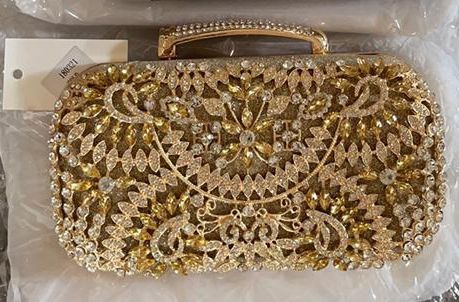 Ladies Classy Clutch Purse -Gold