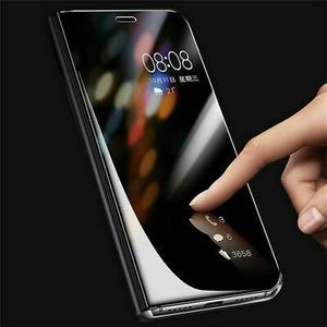 Galaxy A12,A31,A51,A52,A72,A21S,Leather Clear View Protective Flip Case