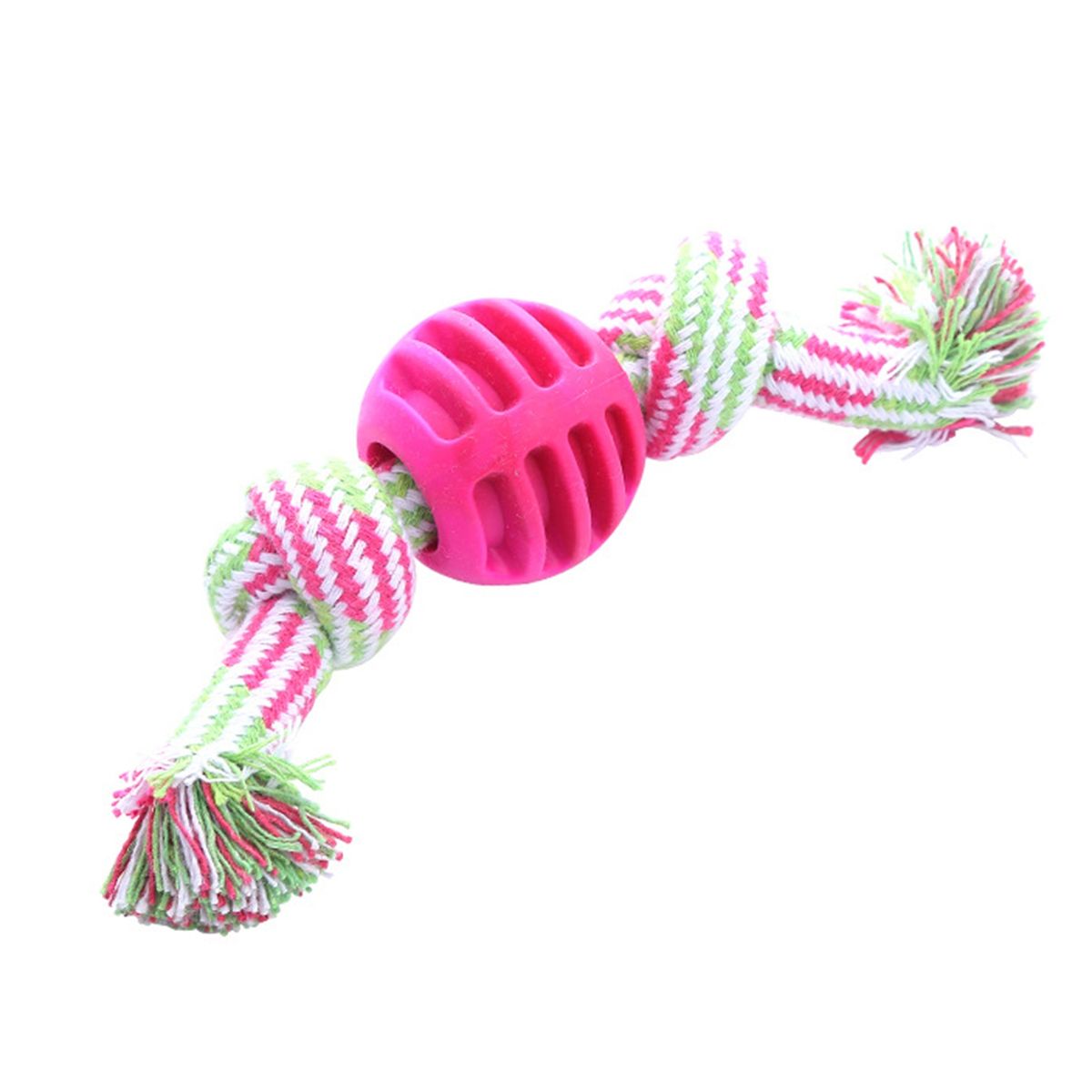Dogs Toy Tooth Cleaning Indestructible Solid Core Elastic Ball Rose Red