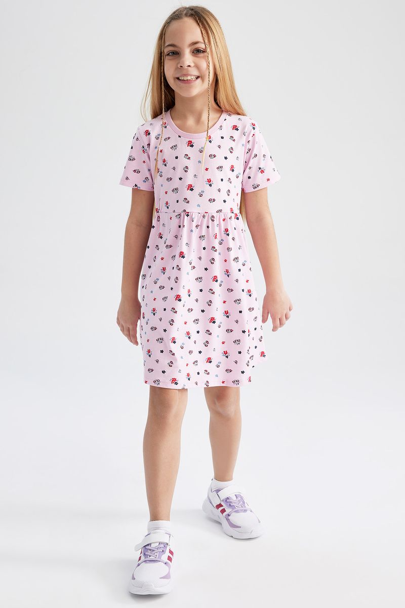 Girl Casual Knitted Dress - Pink