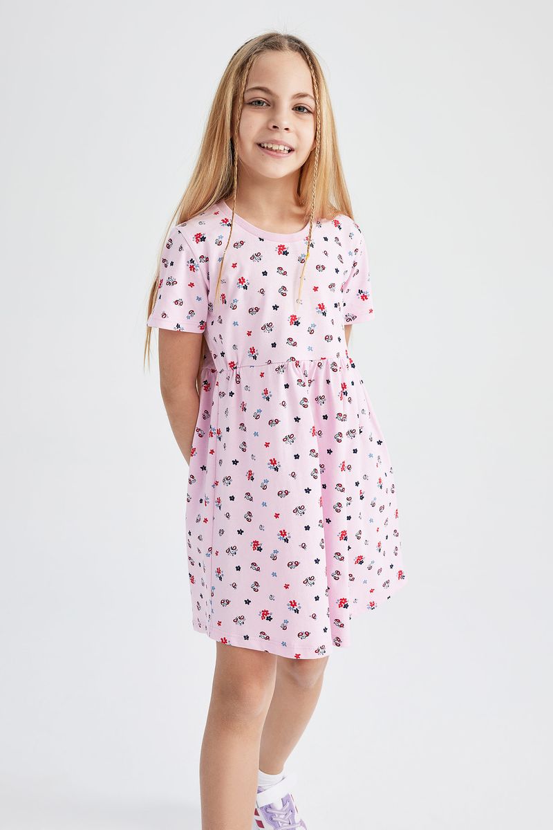 Girl Casual Knitted Dress - Pink