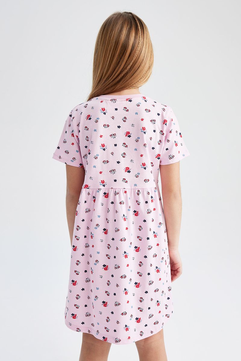 Girl Casual Knitted Dress - Pink