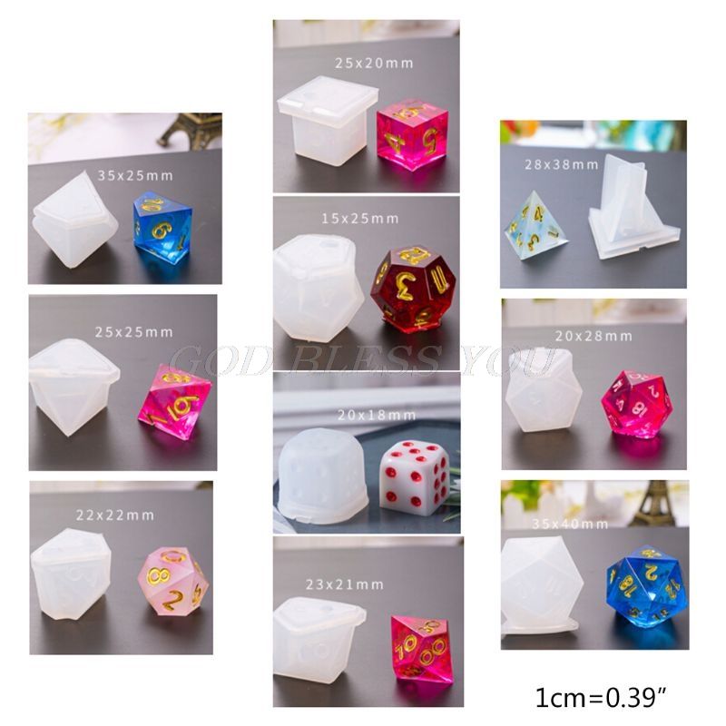 10 Pcs/Set Transparent Epoxy Mold UV Resin DIY Dice Mould Crafts Making Molds Drop Shipping