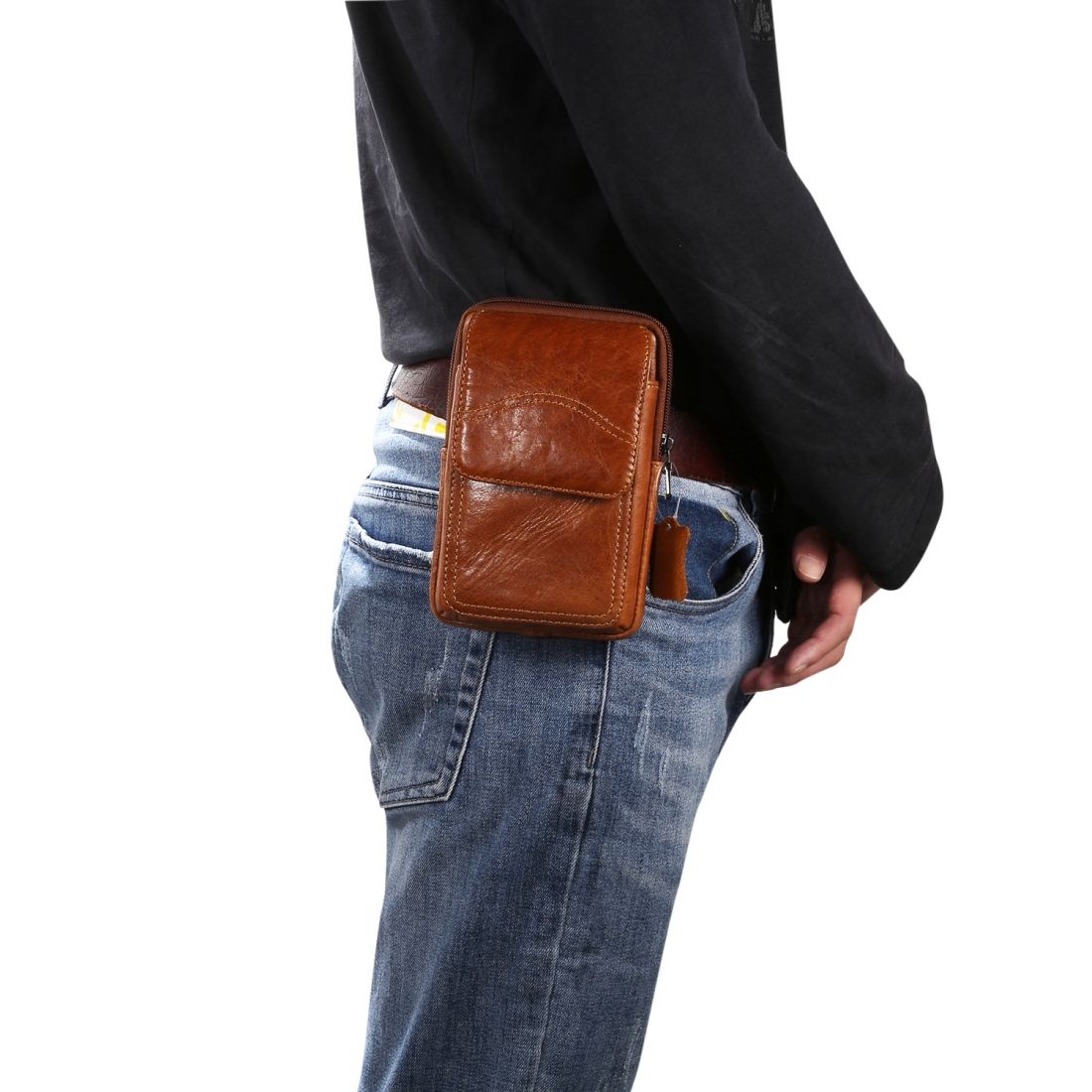 Universal Leather Waist Hanging One-shoulder Mobile Phone Waist Bag