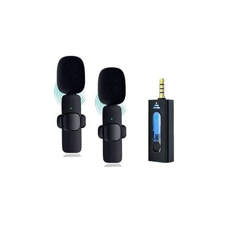 Wireless Microphone Portable Mini Lapel Microphones Set Plug Play Mics For Iphone Android Game Teaching Live Broadcast K35 2mics