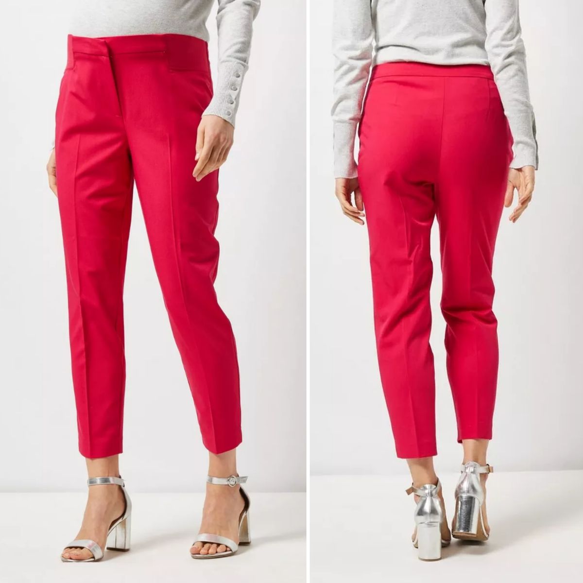 Underbump Tapered Pink Maternity Trousers