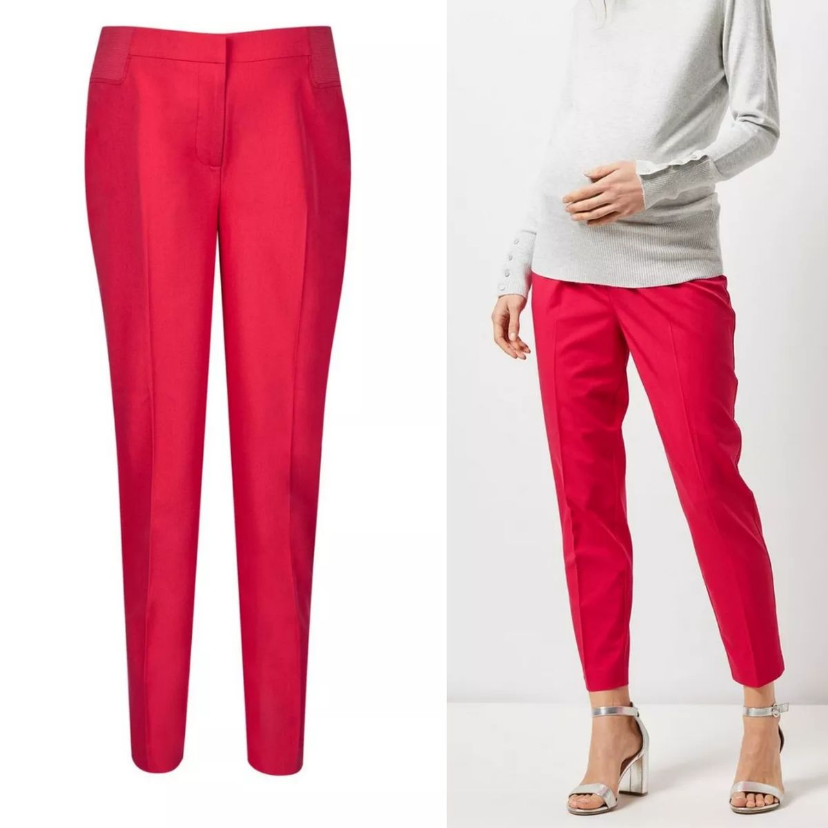 Underbump Tapered Pink Maternity Trousers