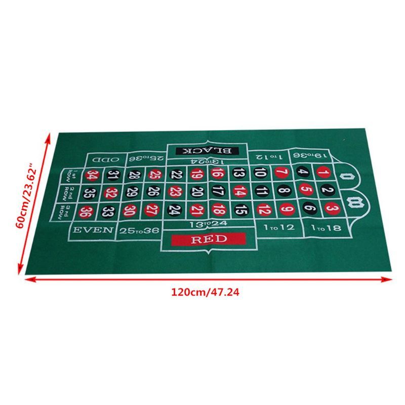 Double-sided Game Tablecloth Roulette & Blackjack Table Mat B36F