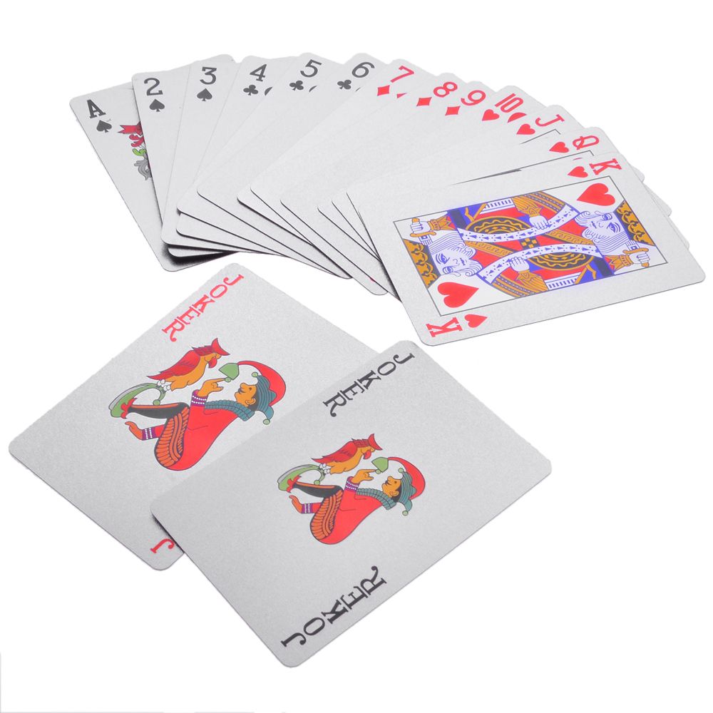 Foil Christmas Style Plastic Playing Cards Waterproof Cards Good Price Board Game Silver