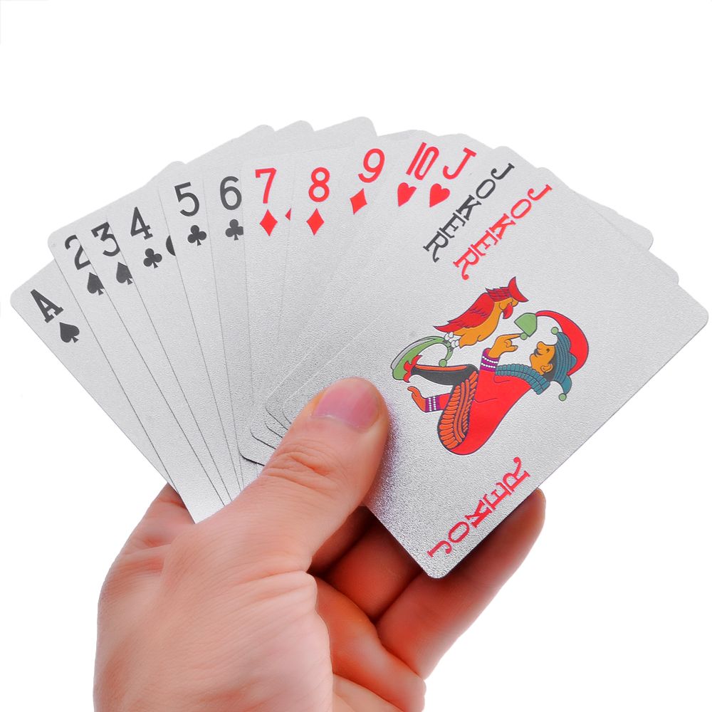 Foil Christmas Style Plastic Playing Cards Waterproof Cards Good Price Board Game Silver