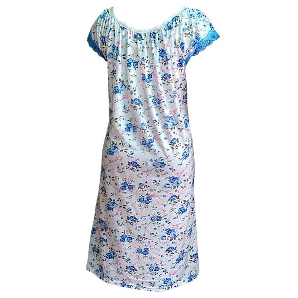 Ladies Midi Night Gown -Blue And Multi